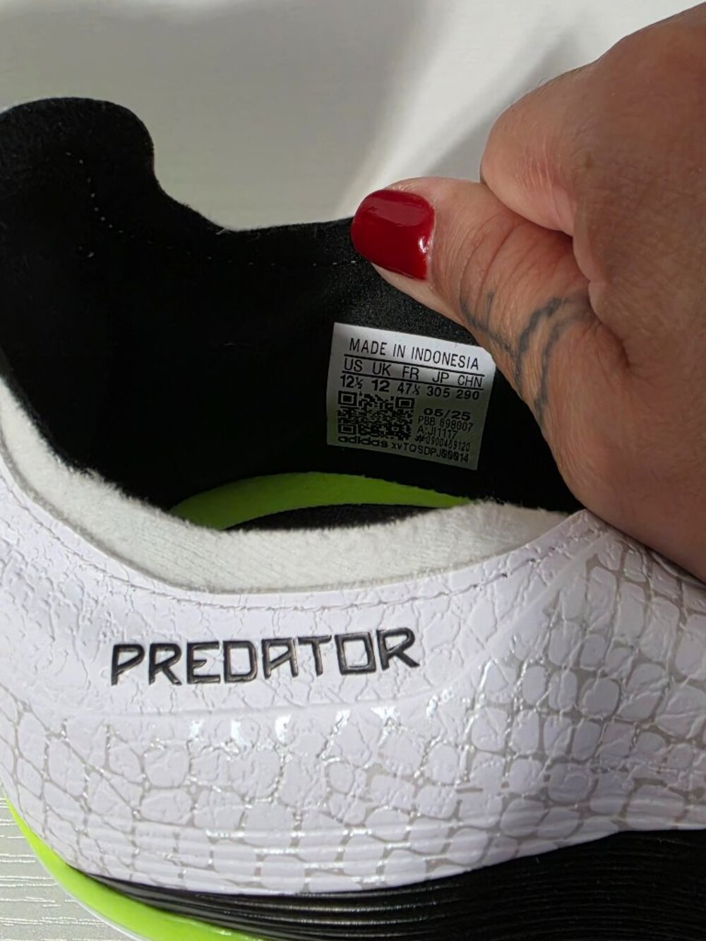 adidas Predator League Firm/MG Cleats - White/ Black / Lemon -Size 12.5 - JI1117 - Picture 7 of 8